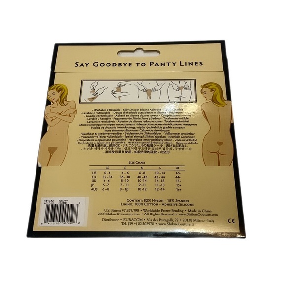 NWT Shibue No-Line Washable Reusable Classic Strapless Thong Panty Underwear S - Picture 3 of 4